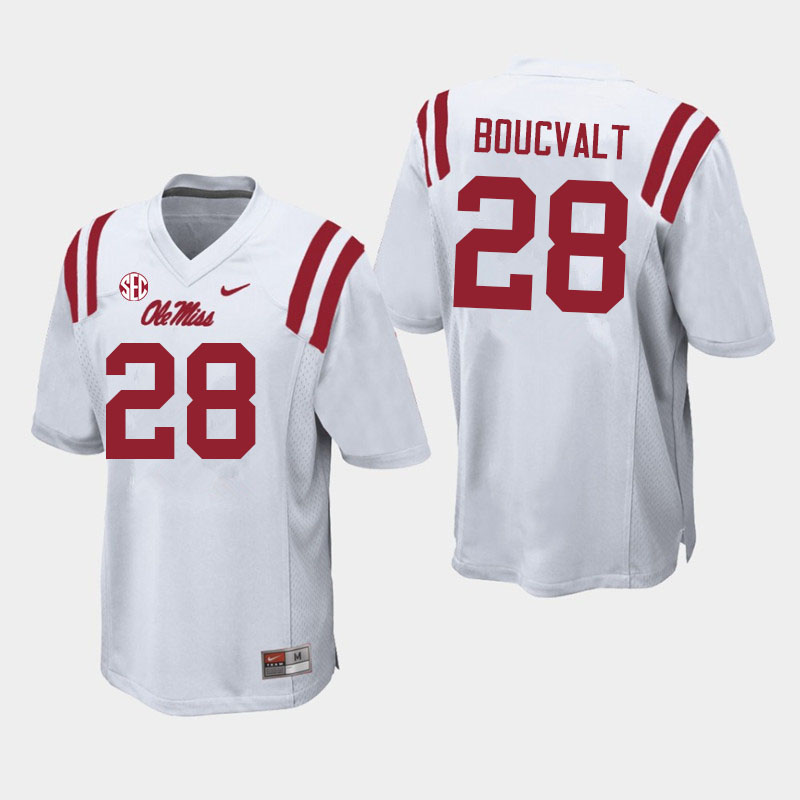 Lex Boucvalt Ole Miss Rebels NCAA Men's White #28 Stitched Limited College Football Jersey SWC8058RL